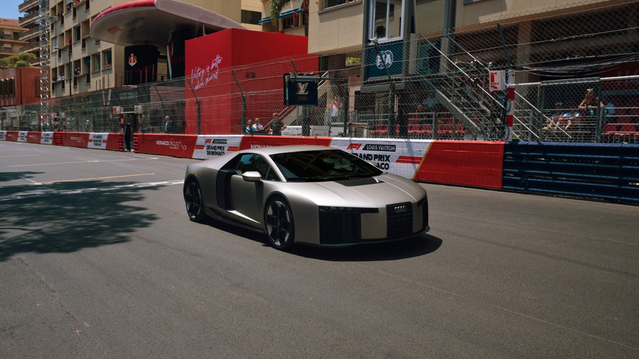 L'Audi Nuvolari a Monaco: giro di pista per la sportiva da 1.001 CV e oltre 350 km/h